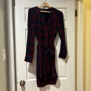 Ann Taylor Plaid Dress with Removable Waist Tie
